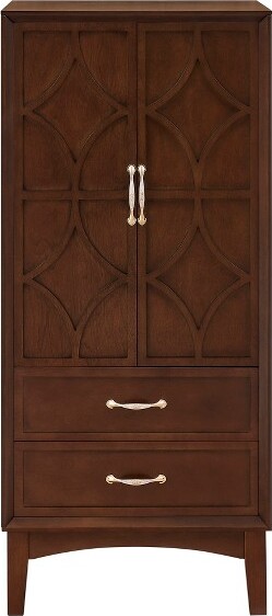 Gulches53.5InchTallWalnutMidCenturyModernStorageCabinetwithDoorsDrawersAdjustableShelvesforKitchenEntrywayLivingRoomGarage