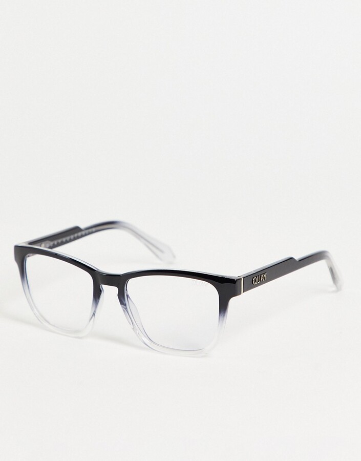 Quay Eyewear Australia Quay blue light glasses in black and clear fade