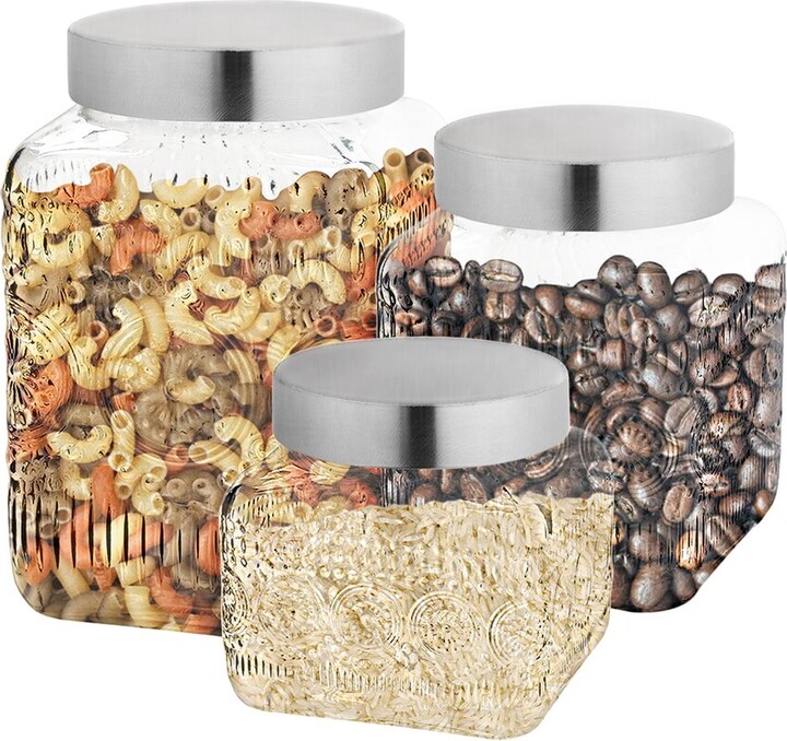 Style Setter Dnu Stylesetter Set Of 3 Glass Canisters