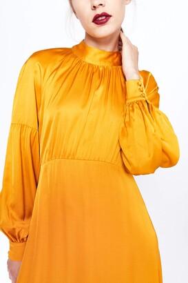 Mirla Beane Saffron High Neck Dress