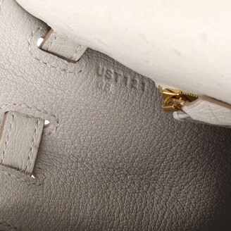 Hermes Kelly Handbag Gris Perle Ostrich with Gold Hardware 25 - ShopStyle  Satchels & Top Handle Bags