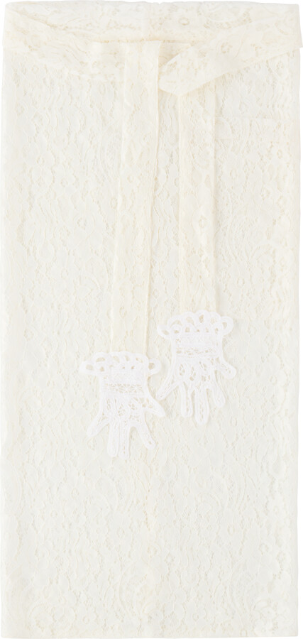 Gohar World White Embroidered Lace Hands Apron