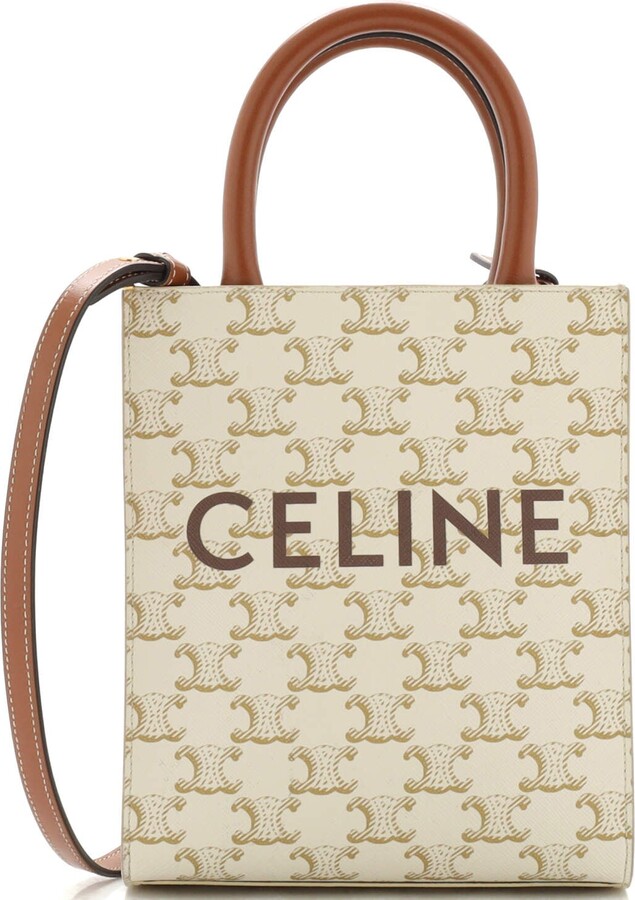 Triomphe XL Leather-Trimmed Logo-Print Coated-Canvas Tote Bag