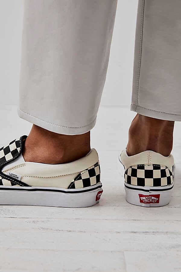 black white checkered shoes