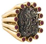 Thumbnail for your product : Stephen Dweck Carved Mother of Pearl & Rhodolite Garnet Cocktail Ring