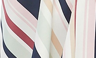 Maggy London Stripe Handkerchief Hem Satin Dress
