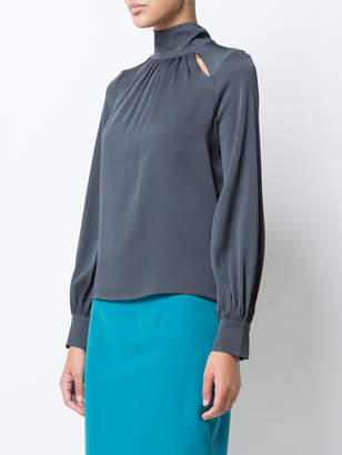 Milly turtle-neck fitted blouse