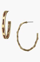 Thumbnail for your product : Sam Edelman Leather Stitch Hoop Earrings