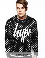 Thumbnail for your product : Hype Crew Sweatshirt In Polka Dot Exclusive To ASOS