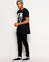 Thumbnail for your product : ASOS Longline T-Shirt With Drop A Dime Print And Skater Fit