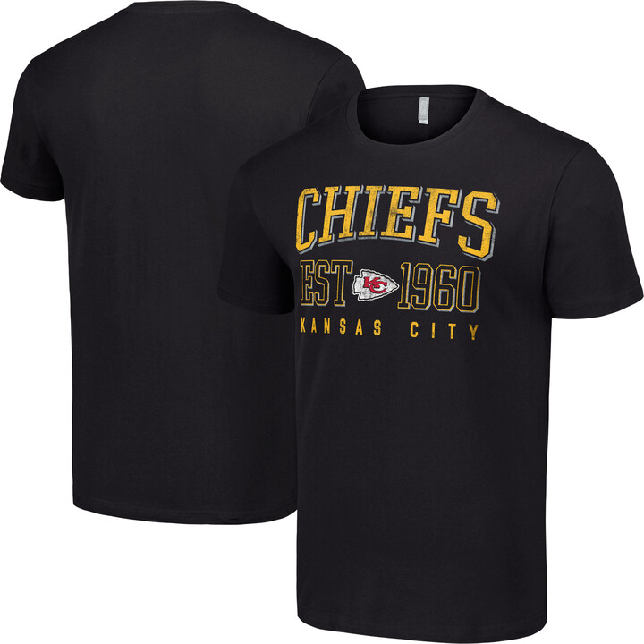 Men's Starter Black Kansas City Chiefs Throwback Logo T-Shirt