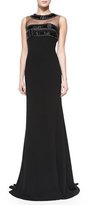 Thumbnail for your product : Carmen Marc Valvo Sleeveless Illusion-Neck Gown