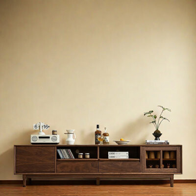 Finaewg American style minimalist solid wood TV stand