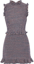 Thumbnail for your product : Rebecca Taylor Ruffle-trimmed Cotton-blend Tweed Mini Dress