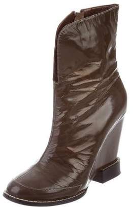 Chloé Round-Toe Wedge Boots
