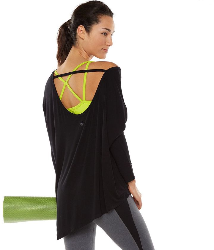 Gaiam Studio to Street Karma Asymmetrical Dolman Yoga Tunic Women's
