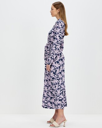 Y.A.S Women's Navy Maxi dresses - Josephine Long Sleeve Shirt Dress - Size One Size, M at The Iconic