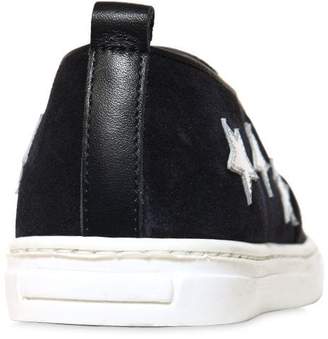 Il Gufo Suede Slip-on Sneakers W/ Star Patches