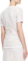 Thumbnail for your product : J. Mendel Short-Sleeve V-Neck Lace Top