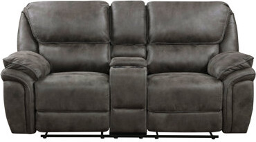 Latitude Run Modern Design Living Room Reclining Loveseat Gray Microfiber Upholstery Solid Wood Frame Furniture 1Pc