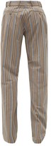 Thumbnail for your product : Ahluwalia Striped Reclaimed-cotton Trousers - Brown