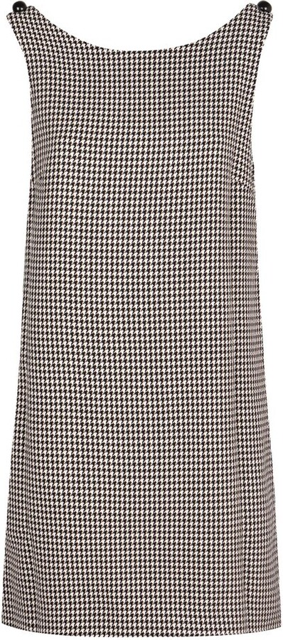 Dolce & Gabbana Sleeveless Houndstooth Patterned Mini Dress