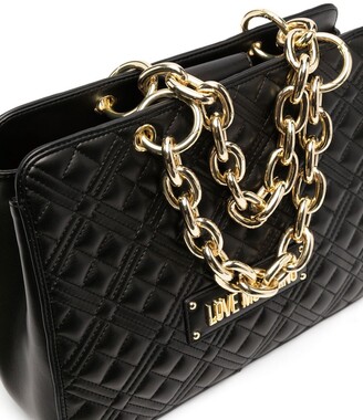 Love Moschino Logo-Lettering Quilted Tote Bag