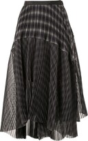 Thumbnail for your product : Sacai Pleated Check Midi Skirt