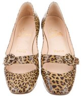 Thumbnail for your product : Christian Louboutin Leopard Square-Toe Flats
