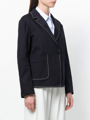 Cédric Charlier contrast piped trim blazer