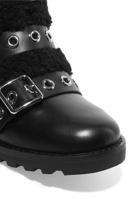 Marc by Marc Jacobs Eyelet-Embellished Leather And Shearling Boots