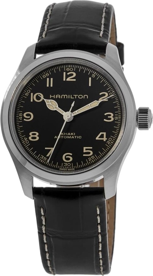 Hamilton Khaki Field Murph 38mm Automatic Black Dial Leather Strap Men's Watch H70405730