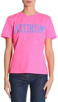 Thumbnail for your product : Alberta Ferretti T-shirt Slim Fit Stretch Cotton T-shirt Rainbow Week With Saturdayprint
