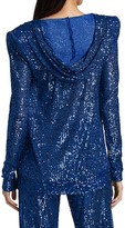 Thumbnail for your product : Naeem Khan Padded Shoulder Sequin Hoodie