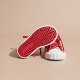 Thumbnail for your product : Burberry Leather Trim Heart Print Check High-top Trainers