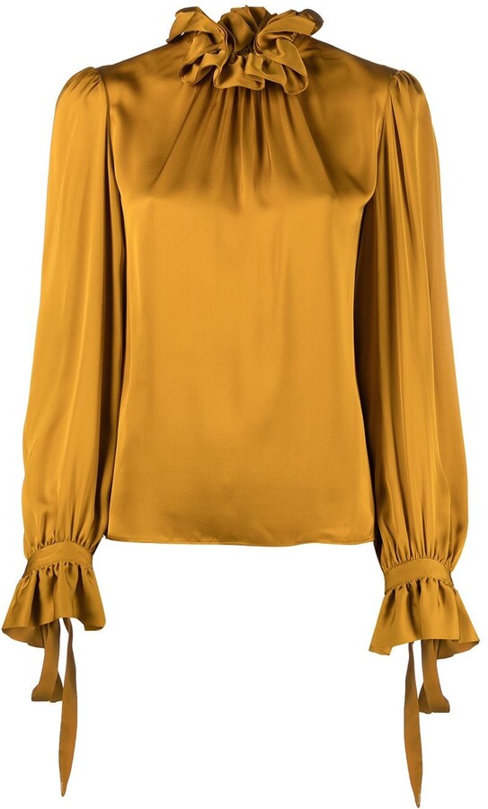 mustard satin top