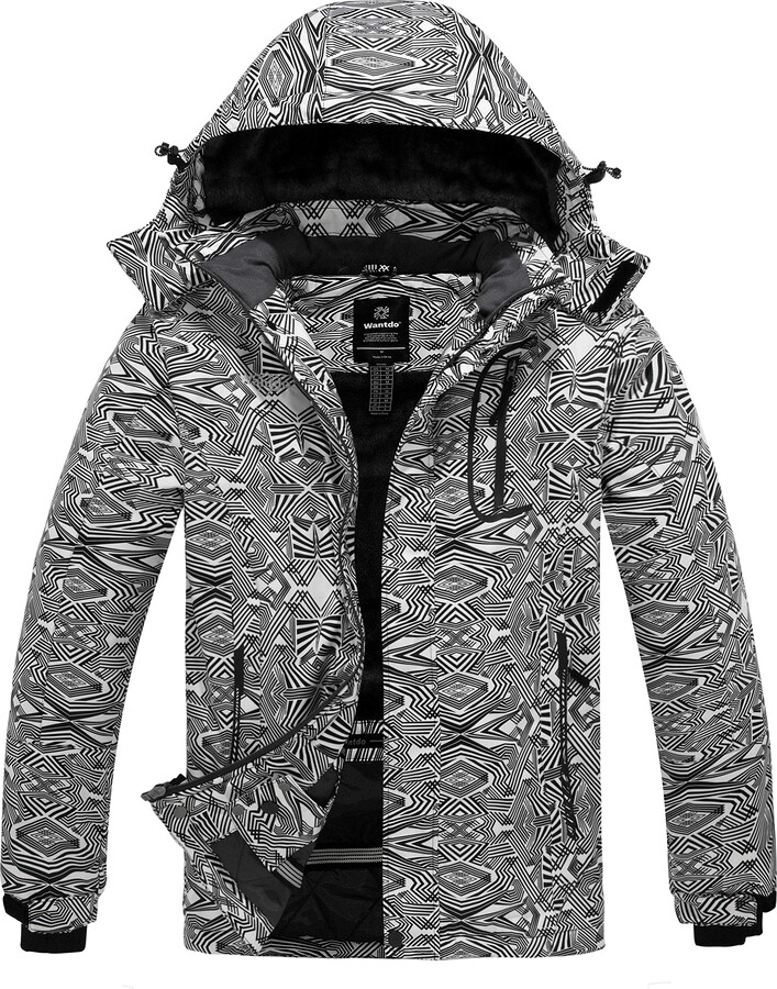 Wantdo Men's Hooded Winter Coat Windproof Snowboarding Jacket Mountain