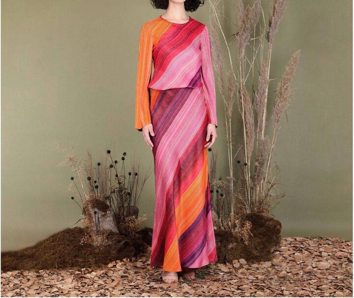 Bl Nk Estrella Cowl Neck Top In Pink Multi