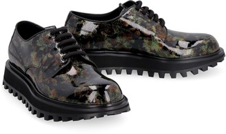 Dolce & Gabbana Glittered Patent Leather Derby Shoes