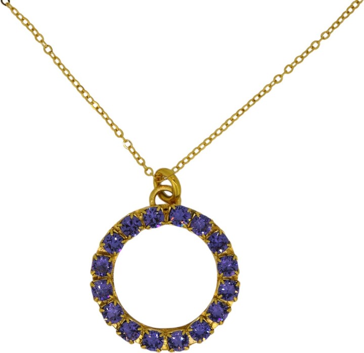 Vickisarge The Purple Hoop Necklace In Gold - Long