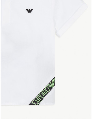 Emporio Armani Logo-print stretch-cotton shirt 6-36 months