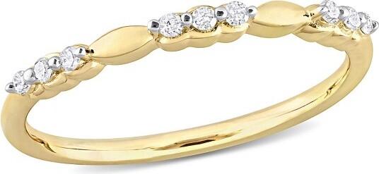 Everly Jewelry EVERLYJEWELRY|YellowPlatedSterlingSilver1/10CTTWDiamondFashionRing