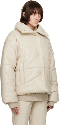 Nanushka Off-White Hide Vegan Leather Jacket