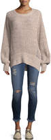 Thumbnail for your product : 7 For All Mankind Ankle Skinny Jeans with Destroy and Scalloped Hem