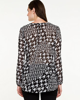 Thumbnail for your product : Le Château Houndstooth Chiffon Button-front Blouse