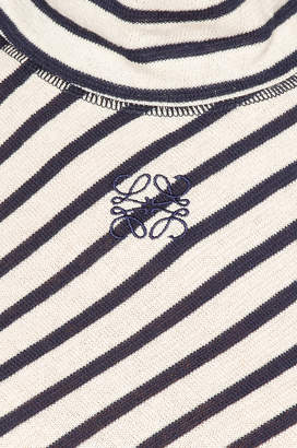 Loewe Stripe High Neck Jersey Dress in Navy & White | FWRD