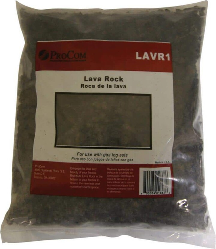 ProCom Heating Decorative Lava Rock for Gas Log Sets - Realistic Effect and Versatile Design (5 lb. Bag)