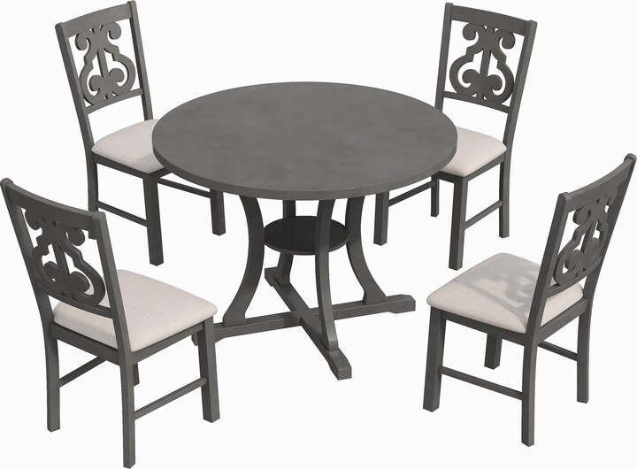 5Piece Round Dining Table Set with Chairs ShopStyle