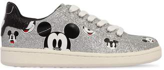 Moa Master Of Arts Mickey Mouse Glittered Leather Sneakers