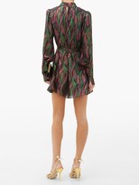 Thumbnail for your product : Saloni Tania Rainbow-jacquard Silk-blend Dress - Black Multi
